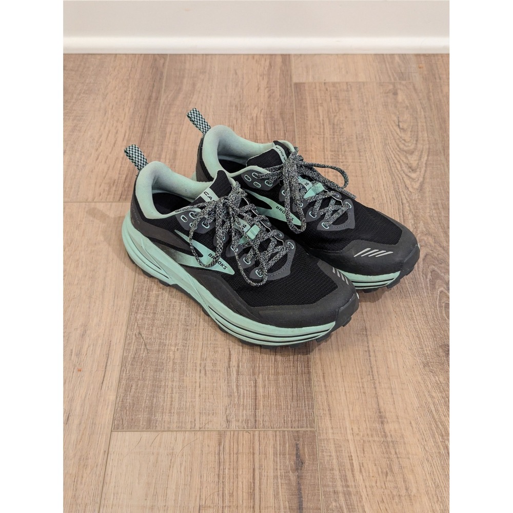 Brooks Cascadia 16 Women's Trail Running Shoes Black Mint Green Size 9 1203631